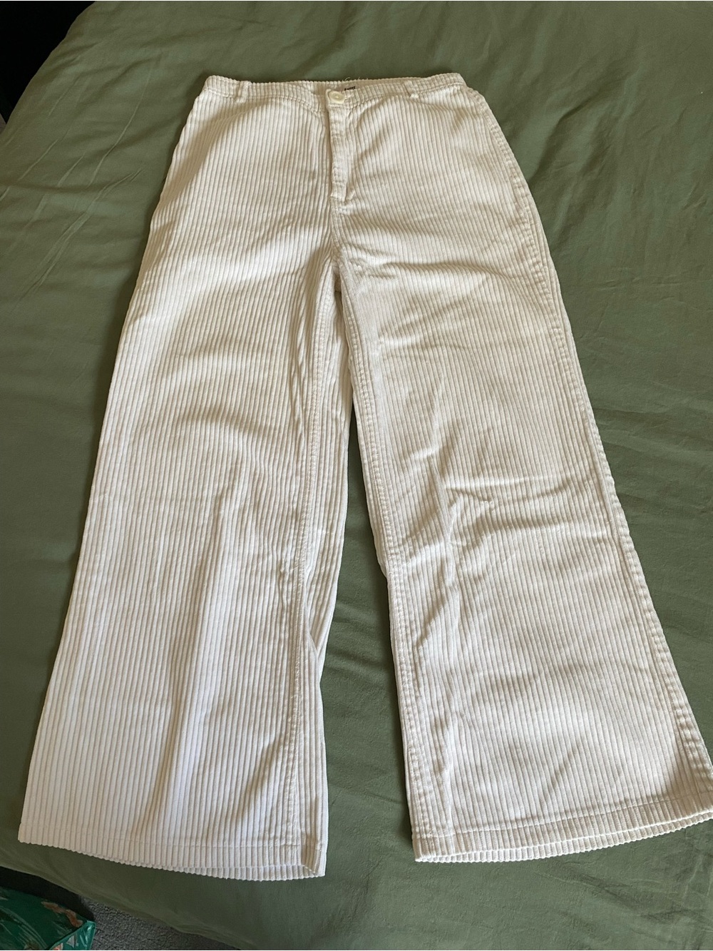 Amuse Society Wide Leg Corduroy Pants in Off-White